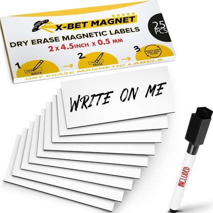 Dry Erase Magnetic Labels - Reusable Sticky Notes - Notepads for Refrigerator - Dry Erase Magnet Sheets - Blank Magnet Stickers to Write On - Magnets for Whiteboard Classroom Fridge
