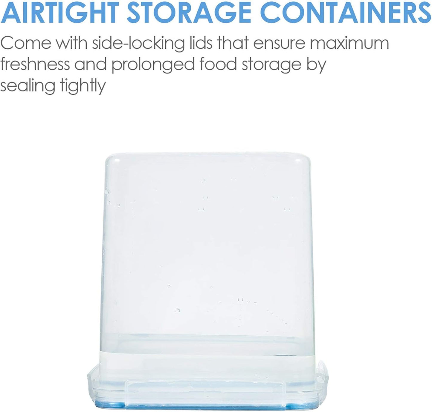 Vtopmart 4 PCS Large Food Storage Containers 5.2L / 175oz, 4 Pieces BPA Free Plastic Airtight Canisters for Flour, Sugar, Baking Supplies, Rice with Lids, 4 Measuring Cups and 24 Labels, Black