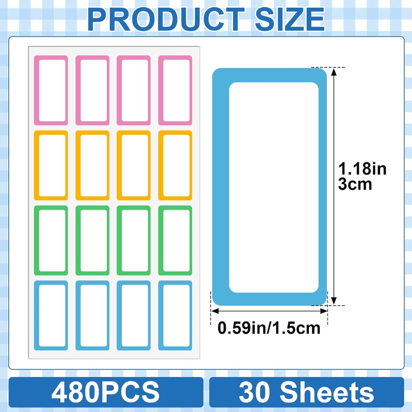 480 Pcs Dry Erase Labels, Dry Erase Stickers, Waterproof Sticker Labels, Removable Labels Easy Peel Off, Reusable Sticky Notes for Food Containers, Office (Retro, Small)