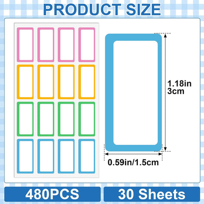 480 Pcs Dry Erase Labels, Dry Erase Stickers, Waterproof Sticker Labels, Removable Labels Easy Peel Off, Reusable Sticky Notes for Food Containers, Office (Retro, Small)