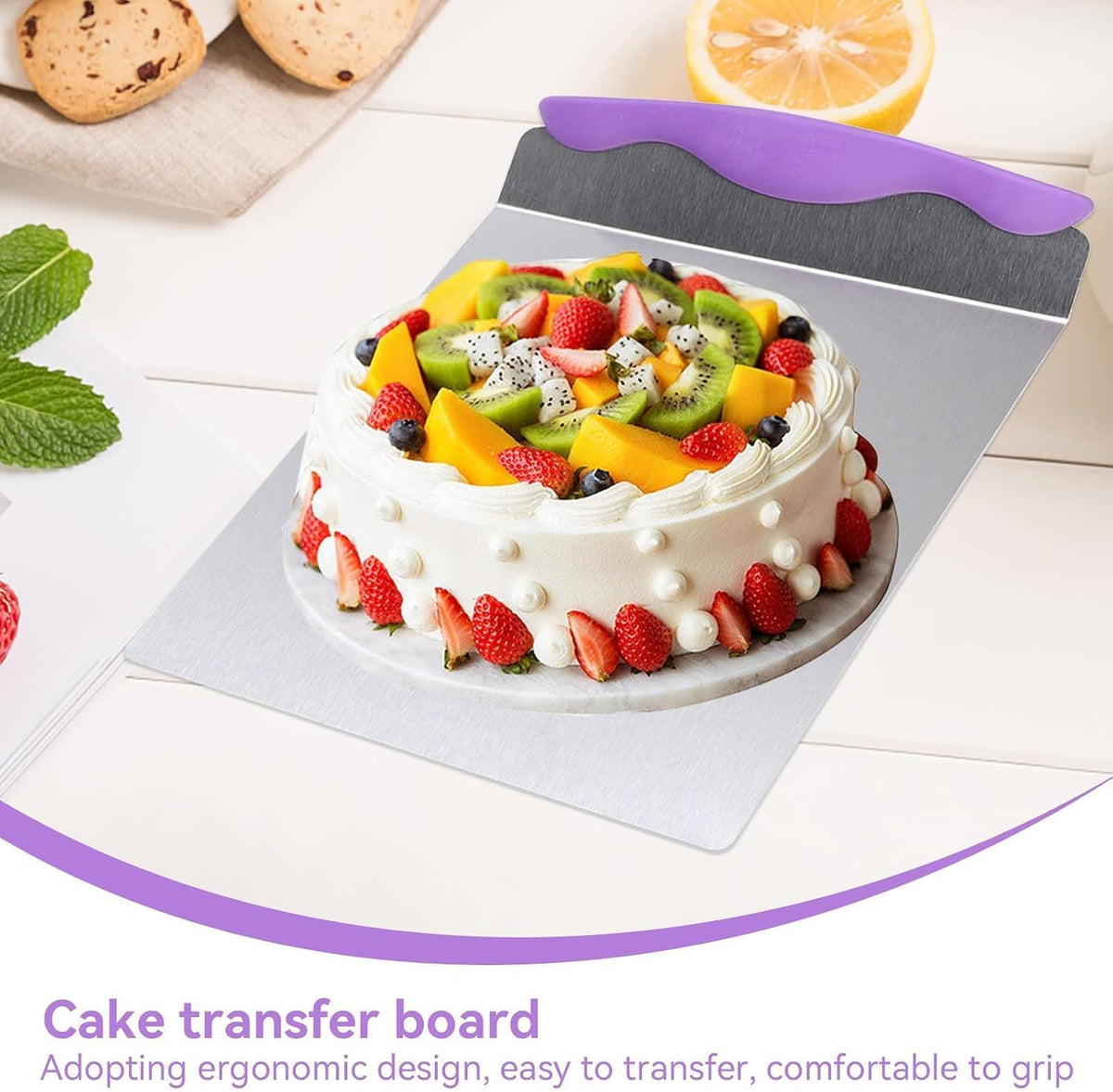 2 Pcs Cake Lifter, Stainless Steel Pizza Transfer Tray Cake Spatula Moving Plate Cake Lifter Shovel Pastry for Kitchen Bread Pastry Baking