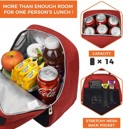 opux Lunch Box for Girls Boys Kids, Insulated Leakproof Lunch Bag, Reusable Teen Lunch Boxes for School, Medium Large lunchbox for Women Men Adult for Work with Front Back Pocket (Purple)