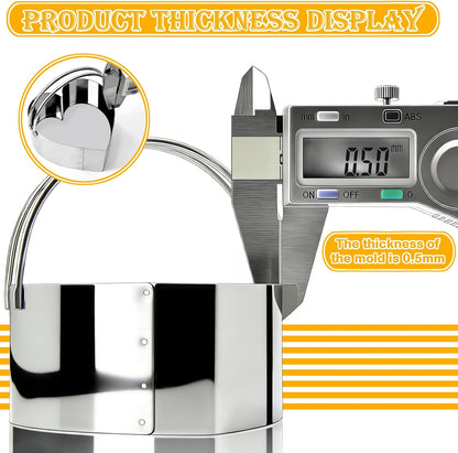 Round Cookie Cutters (2, 3, 3.5, 4, 5, 6 Inch) Biscuit Cutter Set