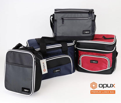 opux Insulated Lunch Box Men Women, Lunch Bag for Work School, Leakproof Soft Cooler Tote Adult, Large Lunch Pail Kids Boys Girls, Picnic Beach Food Bag with Shoulder Strap, Purple Floral