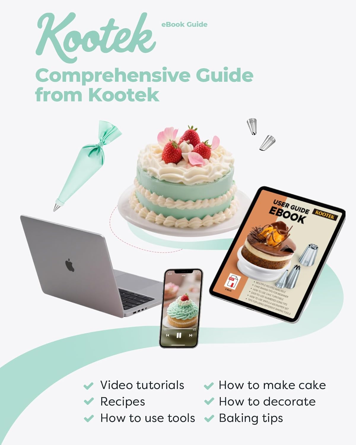 Kootek 71 Cake Decorating Kit Baking Supplies Tools for Beginners & Pros