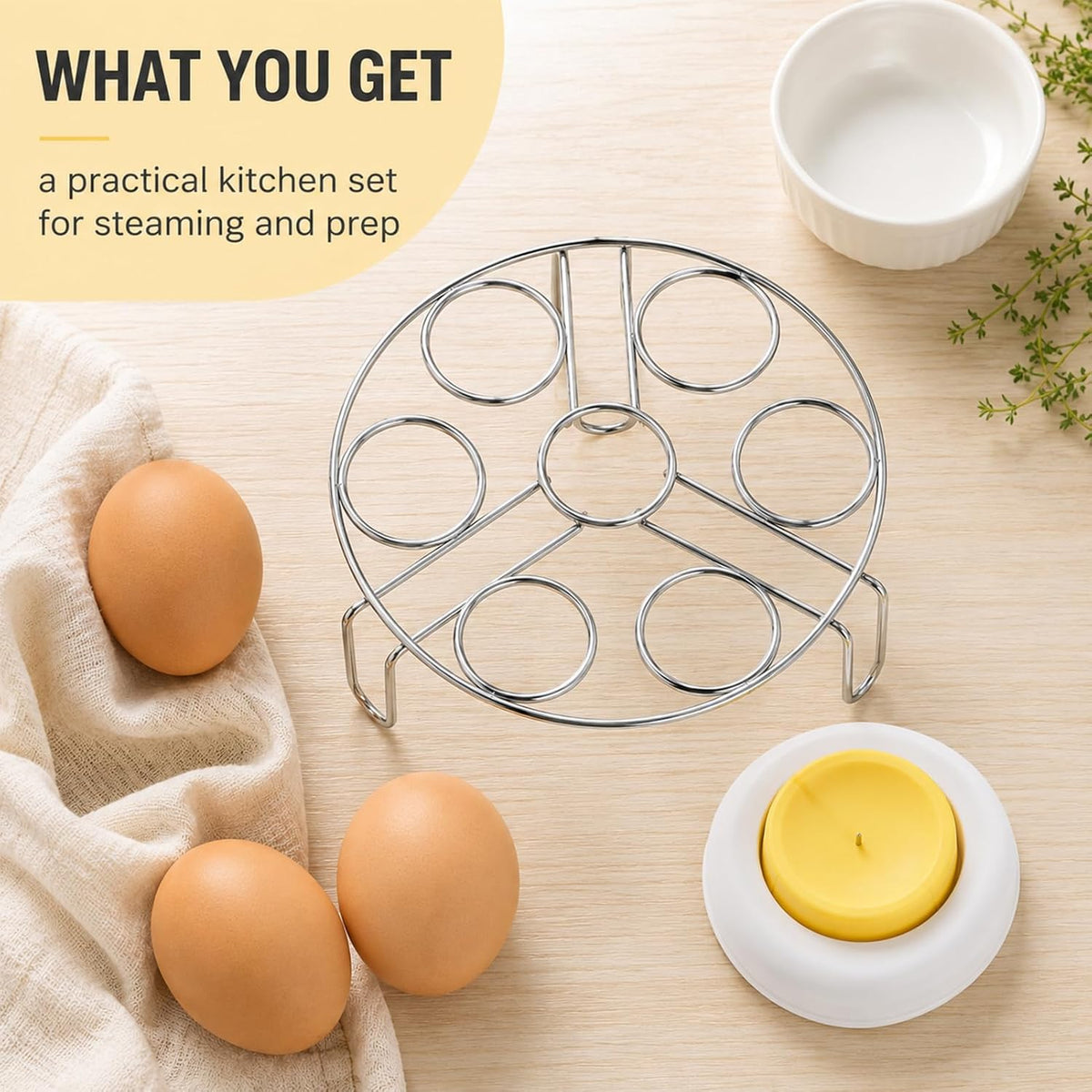Egg Steamer Rack And Egg Piercer,For Instant Pot Egg Rack,6.2 Inch
