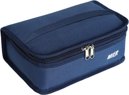 MIER Small Lunch Bag for Kids & Adults Compact Insulated Lunch Box Portable Thermal Mini Cooler for Work School Travel, Bluesteel