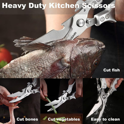 2 Pack Kitchen Shears,Heavy Duty Stainless Steel All-Purpose Poultry Meat Scissors for Cooking-Dishwasher Safe