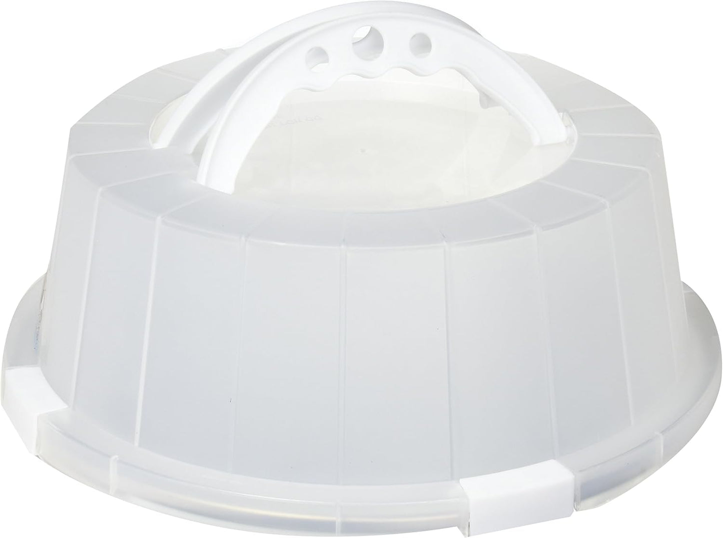 G&S Metal Products EZ Baker Uncoated Steel Cake and Pastry Bakeware Carrier with Locking Cover, 12'', White