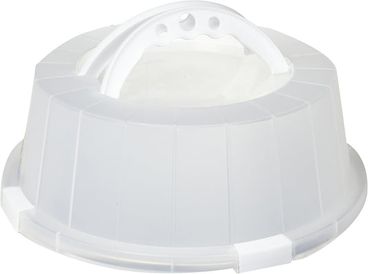 G&S Metal Products EZ Baker Uncoated Steel Cake and Pastry Bakeware Carrier with Locking Cover, 12'', White
