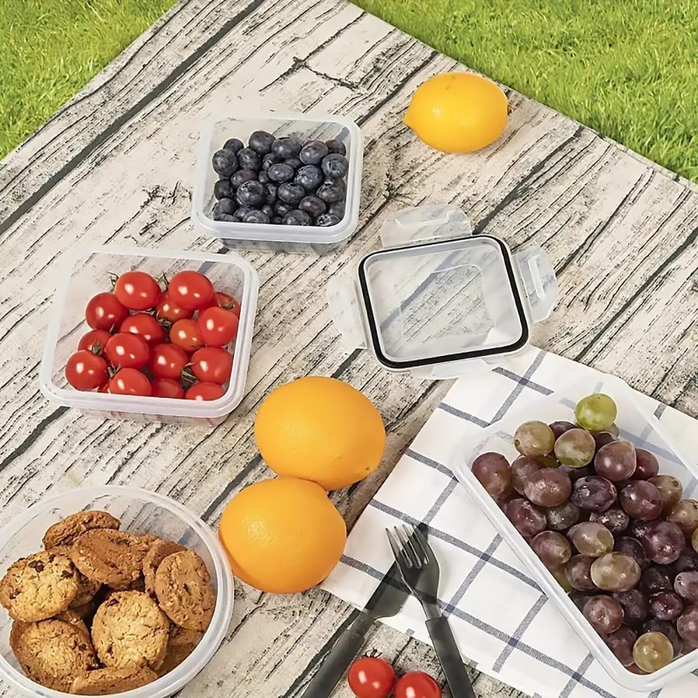 48 Pack Meal Prep Containers Set With Airtight Lids,BPA Free Food Storage Containers For Leftovers Leakproof Stackable Freezer/Microwave/Dishwasher Safe Lunch Box (24, Rectangular+Roud)
