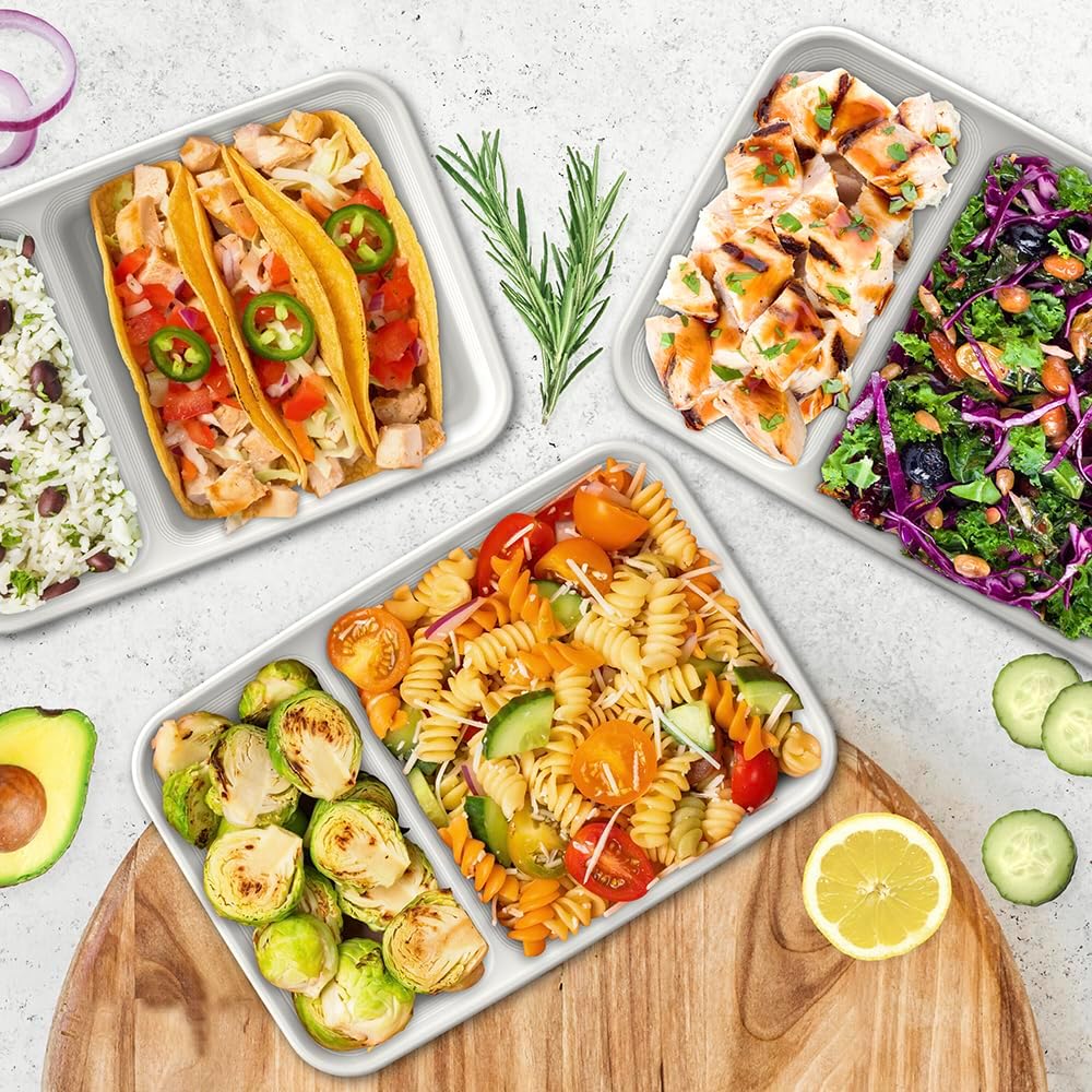 Bentgo Prep - 20-Piece 2-Compartment Reusable Meal Prep Containers with Lids, PFAS & BPA Free Materials, Durable, Microwave, Freezer, & Dishwasher Safe To Go Food Storage (Rose Gold)