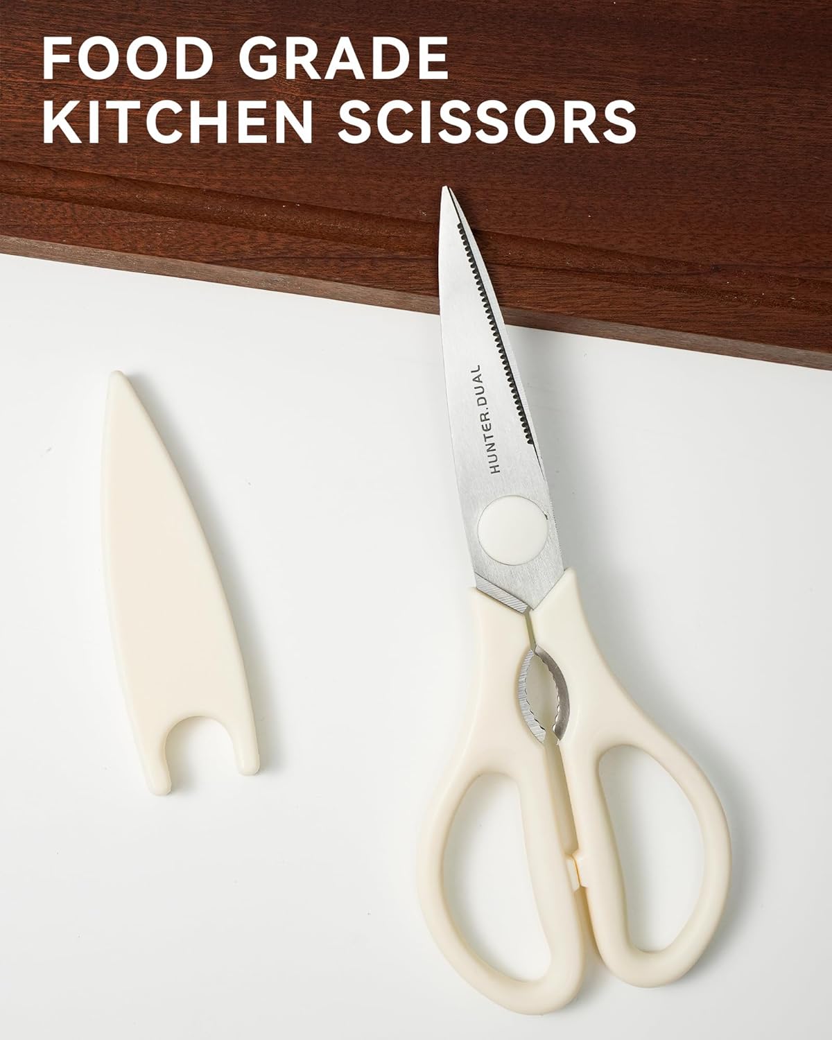 Kitchen Scissors for Food, HUNTER.DUAL Heavy Duty Come Apart Poultry Shears for Cooking, All Purpose for Cutting Chicken, Meat, Fish & Vegetables (Auqa, 8.35 Inch)
