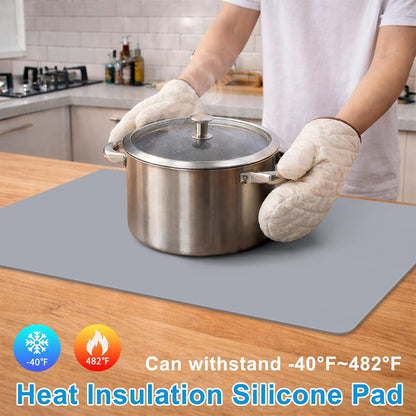 AECHY Extra Large Silicone Mat 78.74”x19.69”x0.08”, Multipurpose Silicone Mat Thick Heat Resistant Mat Shipped Rolled Up Kitchen Counter Mat Nonslip Silicone Mats for Kitchen Counter Translucent