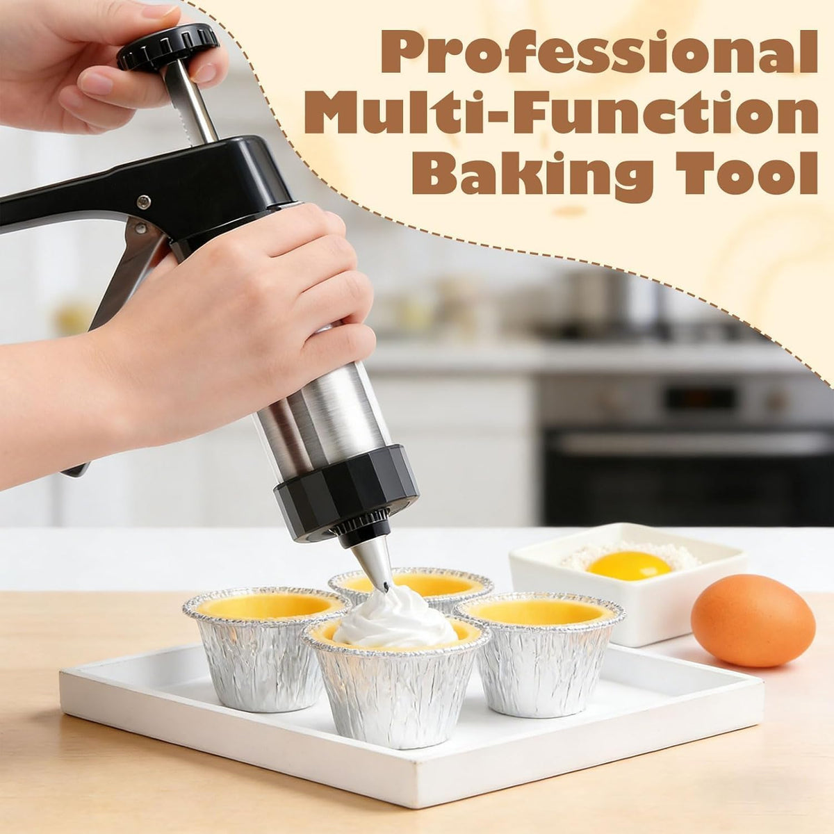 Cookie Press Gun Kit- Stainless Steel Cookie Shooter