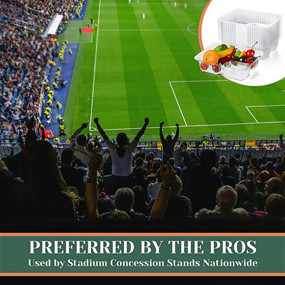 Yerliker 100 Pcs Disposable Tray Set 50 Plastic Nacho & 50 3 lb Paper Food Trays Food Boats Popcorn Chip Holder for Carnivals, Movie Theater, Concession Stand Supplies & Snack(Stripe Style)