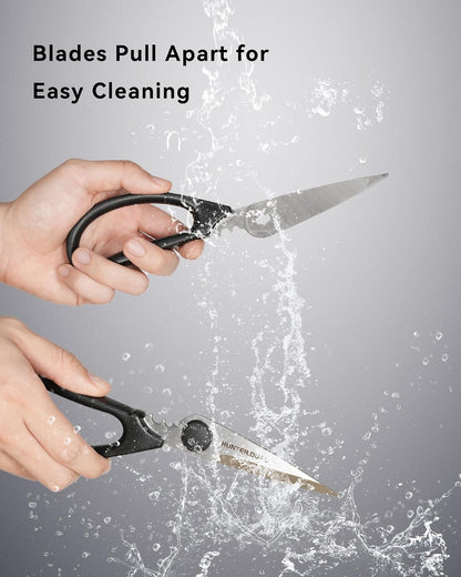 Kitchen Scissors for Food, HUNTER.DUAL Heavy Duty Come Apart Poultry Shears for Cooking, All Purpose for Cutting Chicken, Meat, Fish & Vegetables (Auqa, 8.35 Inch)