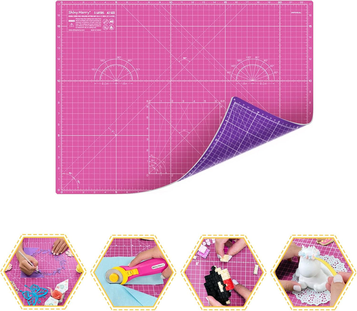 Self Healing Cutting Mat A3 12"x 18" Double Sided Pink Mat