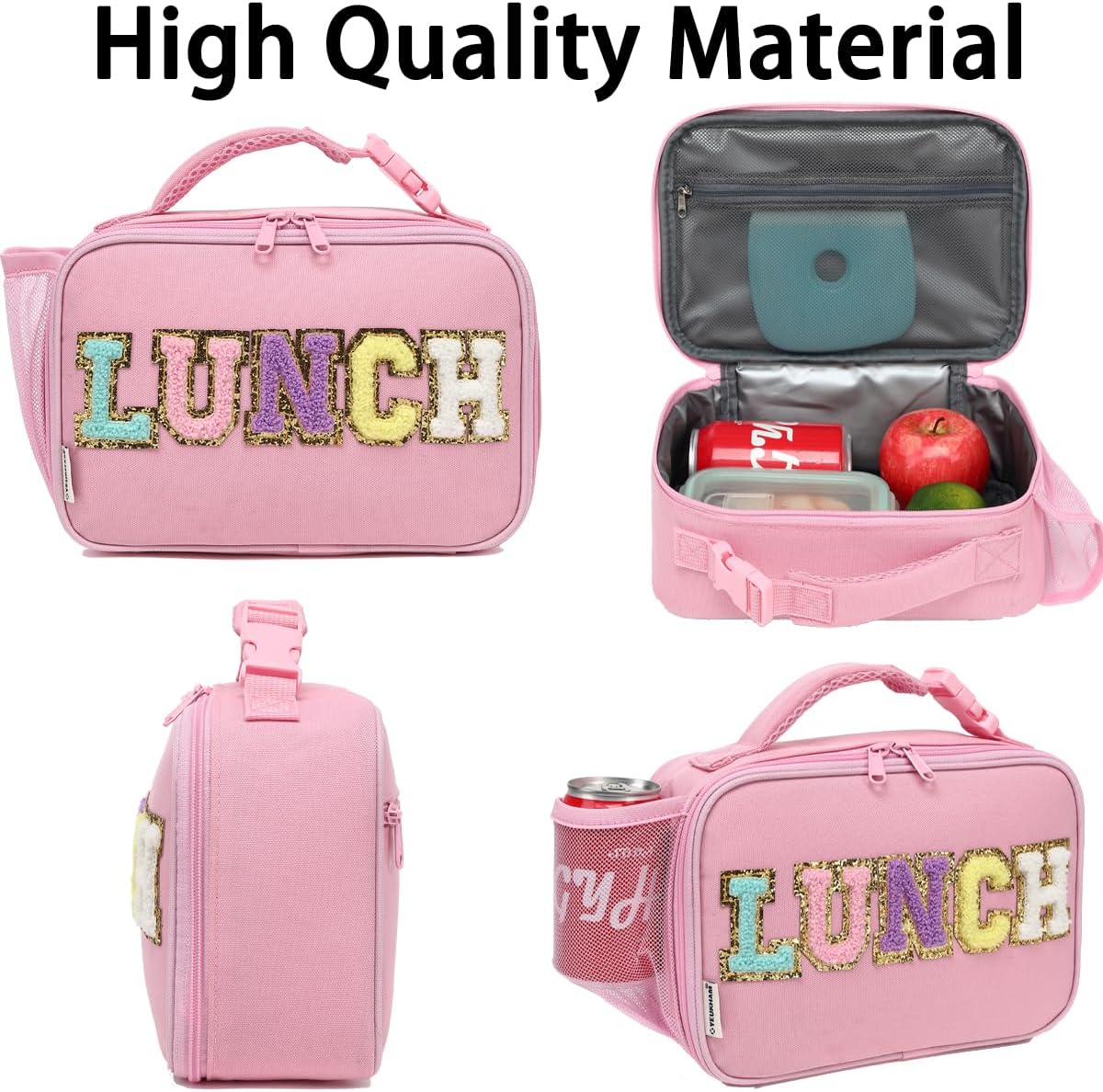 GYEUKHAM Insulated Lunch Box for School, Thermal Reusable Durable Freezable Lunch Bags for Kids Boys Girls Men Women - Small Soft Cooler Portable Lunch Tote Kit for Work Picnic Travel,Black