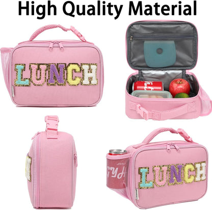 GYEUKHAM Insulated Lunch Box for School, Thermal Reusable Durable Freezable Lunch Bags for Kids Boys Girls Men Women - Small Soft Cooler Portable Lunch Tote Kit for Work Picnic Travel,Black