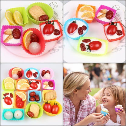 36 Pack Silicone Reusable Cupcake Cases Baking Muffin Cups Liners Molds Sets