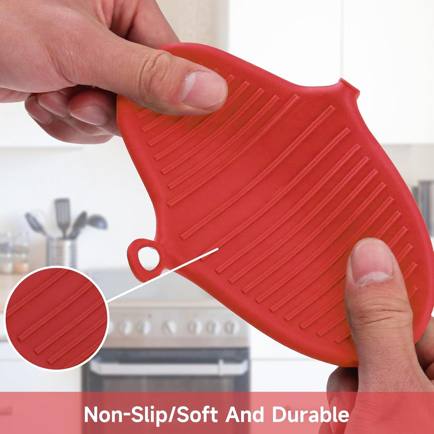 NEPAK 4 Pairs Silicone Cooking Pinch Grips Oven Mitts Potholder for Kitchen Cooking & Baking