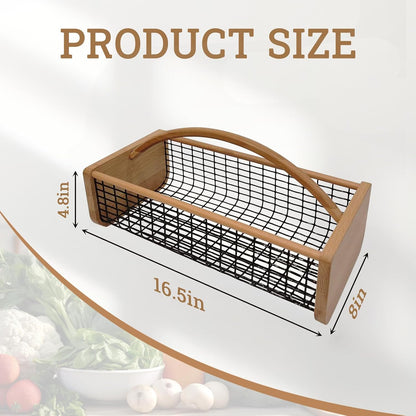 Garden Hod Harvest Basket, Durable Wooden Gardening, Supply Suitable For Kitchen, Picnic And Outdoor Picking