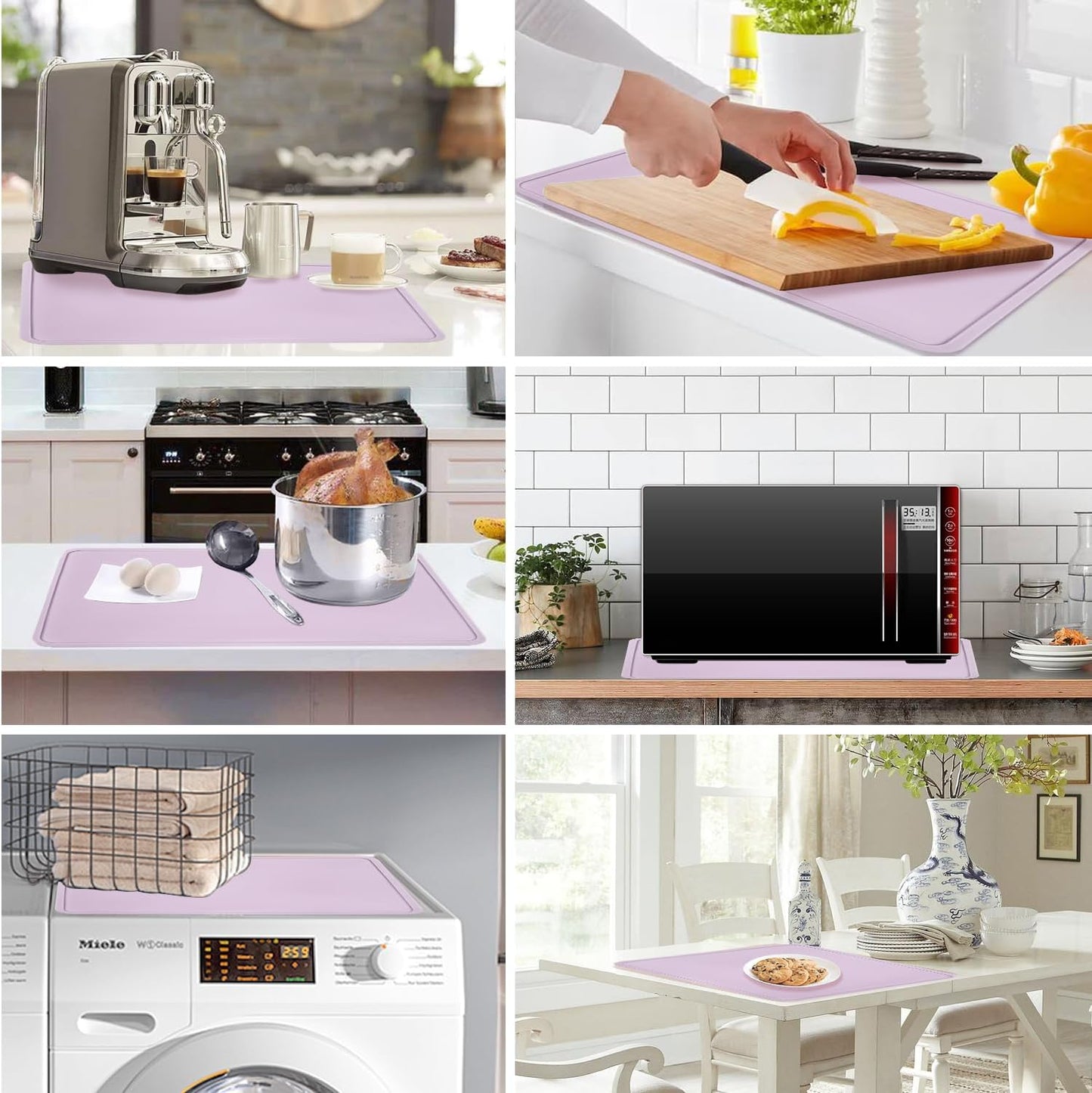 Extra Large Silicone Mats for Kitchen Counter, 27.6'' x 19.7'' Nonskid Silicone Placemats for Kids, Nonstick Purple Silicone Mat for Baking Crafts, Silicone Dab Mat Heat Resistant, 1Pack - Colors B