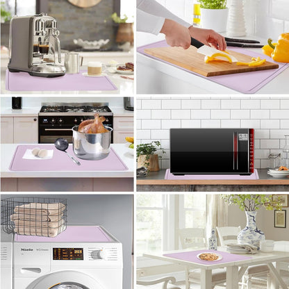 Extra Large Silicone Mats for Kitchen Counter, 27.6'' x 19.7'' Nonskid Silicone Placemats for Kids, Nonstick Purple Silicone Mat for Baking Crafts, Silicone Dab Mat Heat Resistant, 1Pack - Colors B