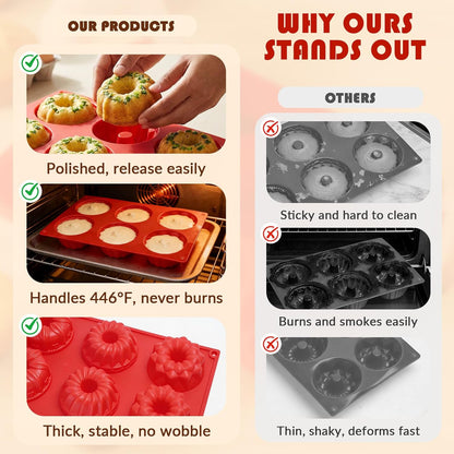HKNMTT Silicone Muffin Pan for Baking, Cupcake Egg bites Brownie Mold 12 Cup Regular Size, Oven Safe BPA Free kitchen Appliances