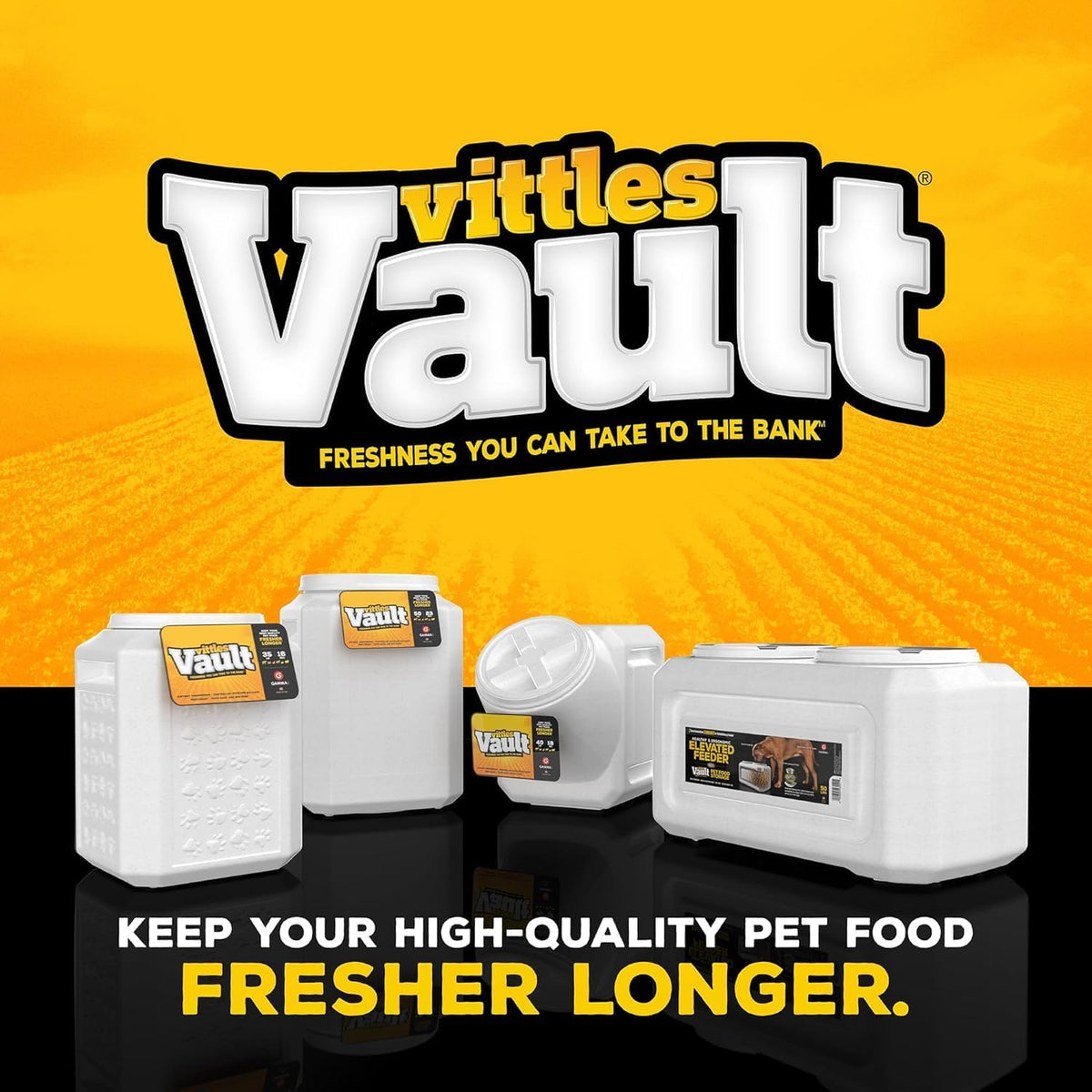 Vittles Vault Traditional Pet Food Storage Container For Dog Kibbles/Bird Seed/Oatmeal/Rice/Flour/Cereal, BPA Free Plastic, Sealed Airtight For Cat Food, Up To 30 lb, Made in USA, With Scoop, Gray