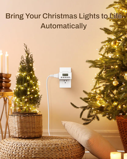 BN-LINK Indoor 7-Day Programmable Digital Timer Outlet, 2 Outlets