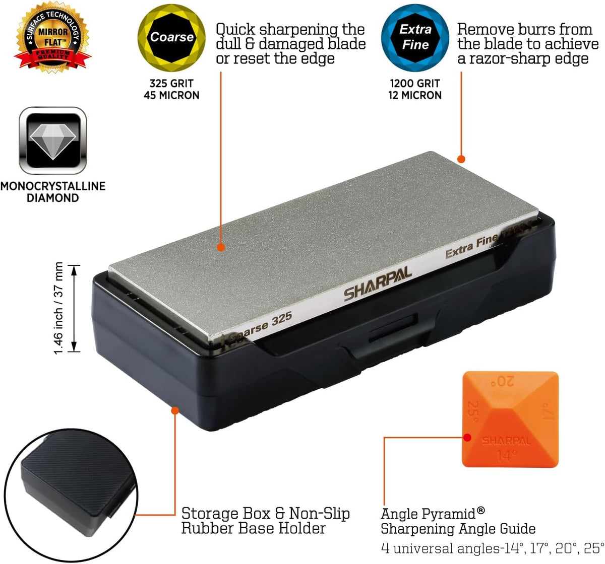 SHARPAL 156N Double-sided Diamond Sharpening Stone, 6 in. x 2.5 in.