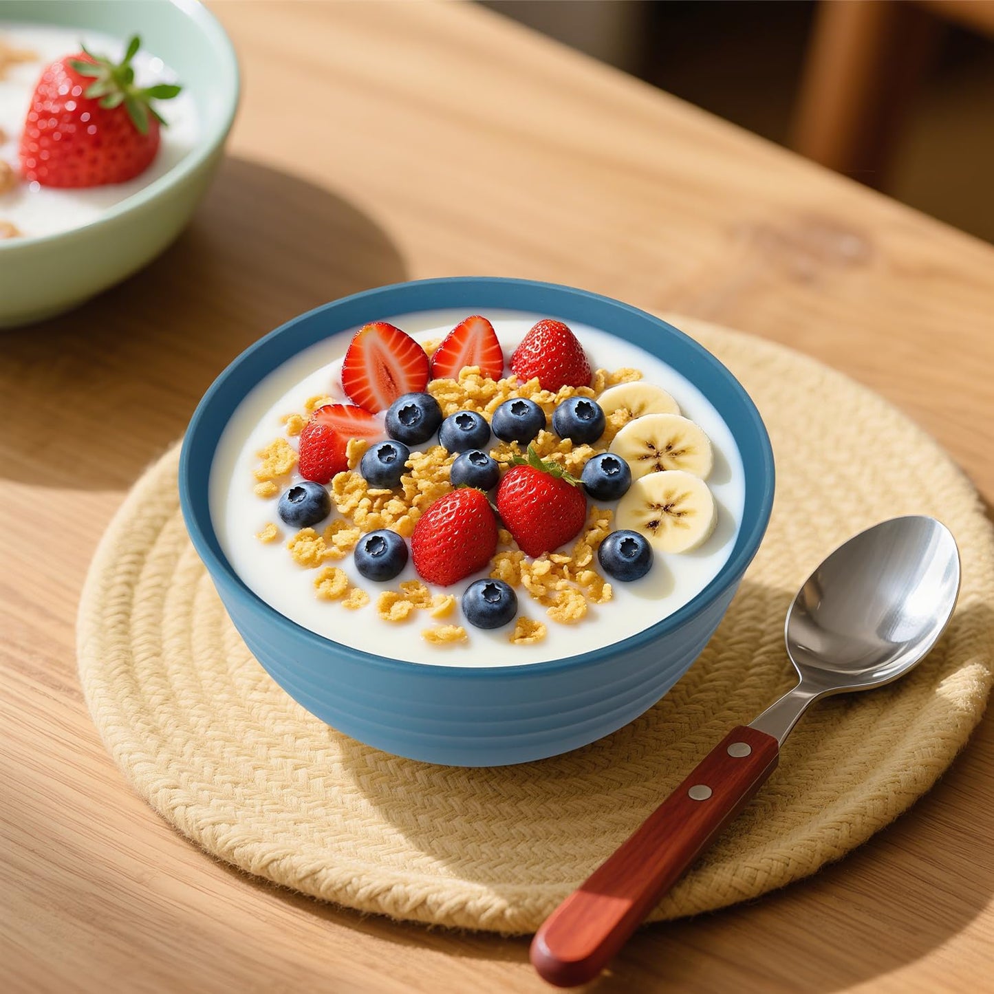 Wrova Wheat Straw Bowls for Kitchen set of 6,Anti-Scald Thick Soup Bowls 40oz,Microwave and Dishwasher Safe Bowl Sets, Unbreakable Cereal Bowl Sets. Vibrant Series