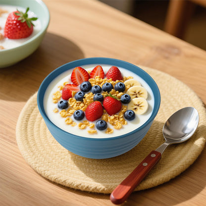 Wrova Wheat Straw Bowls for Kitchen set of 6,Anti-Scald Thick Soup Bowls 40oz,Microwave and Dishwasher Safe Bowl Sets, Unbreakable Cereal Bowl Sets. Vibrant Series