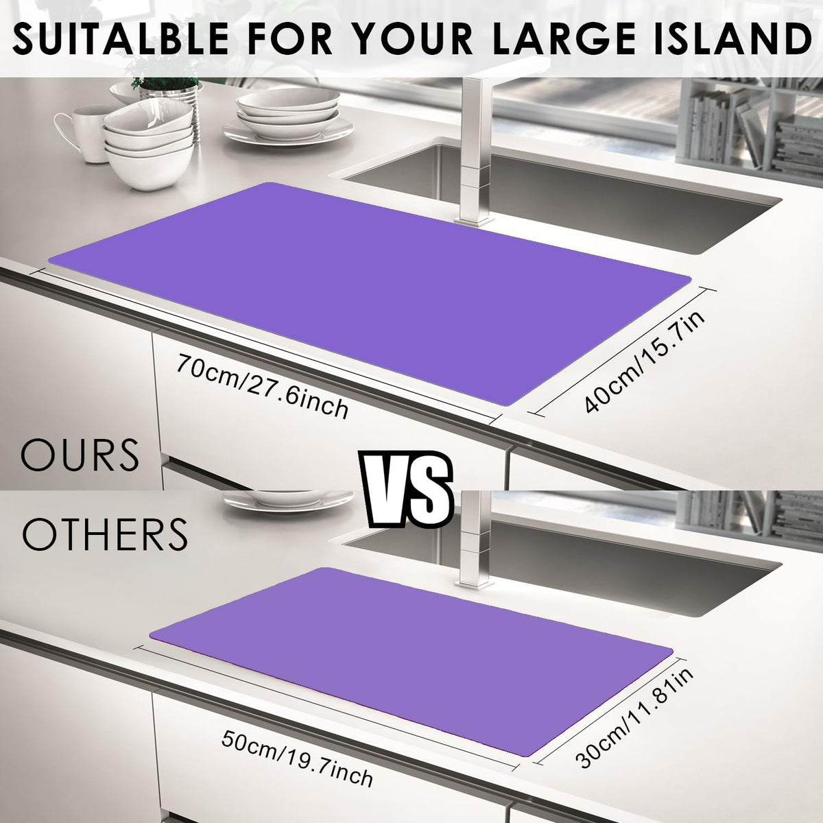 Extra Large Silicone Table Mat, Silicone Mat for Crafts Kids Dinner Placemat Desk Countertop Waterproof Protector Mats, Heat Insulation Kitchen Pastry Mat Rolling Dough Pad (Coffee, 23.6''x15.7'') - Colors A