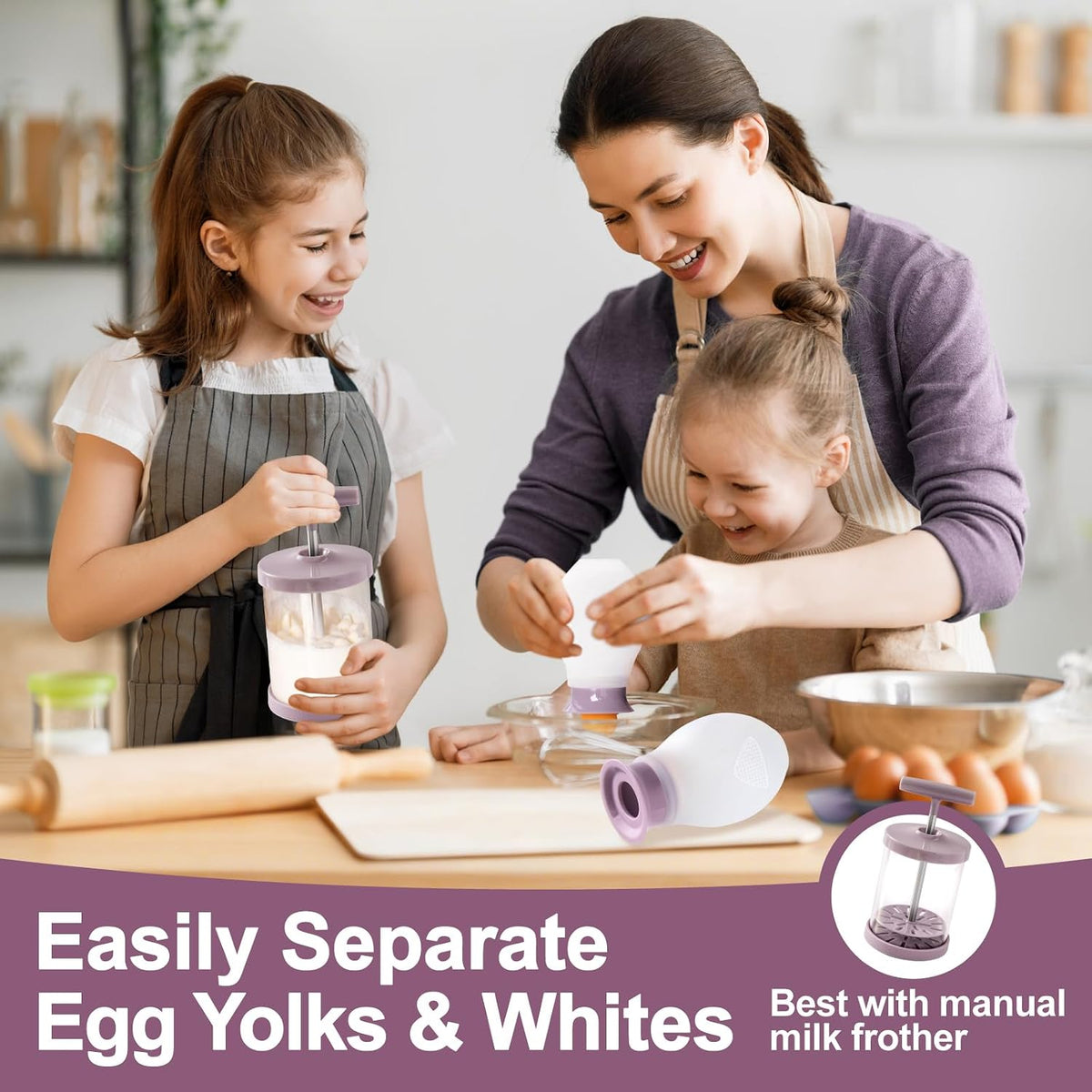 Egg Separator for Raw Eggs, Silicone Egg White Separator, Fun & Easy Gadget