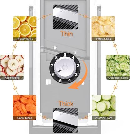 ONCE FOR ALL Safe Mandoline Slicer For Kitchen, Food Veggie Slicer, Gray