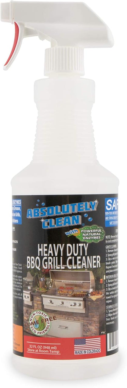 Absolutely Clean IT JUST WORKS GREAT as Grill Cleaner Spray! - Professional Strength, Natural Enzyme Formula - Fast Acting, Fume Free - USA Made (16oz Spray Bottle)