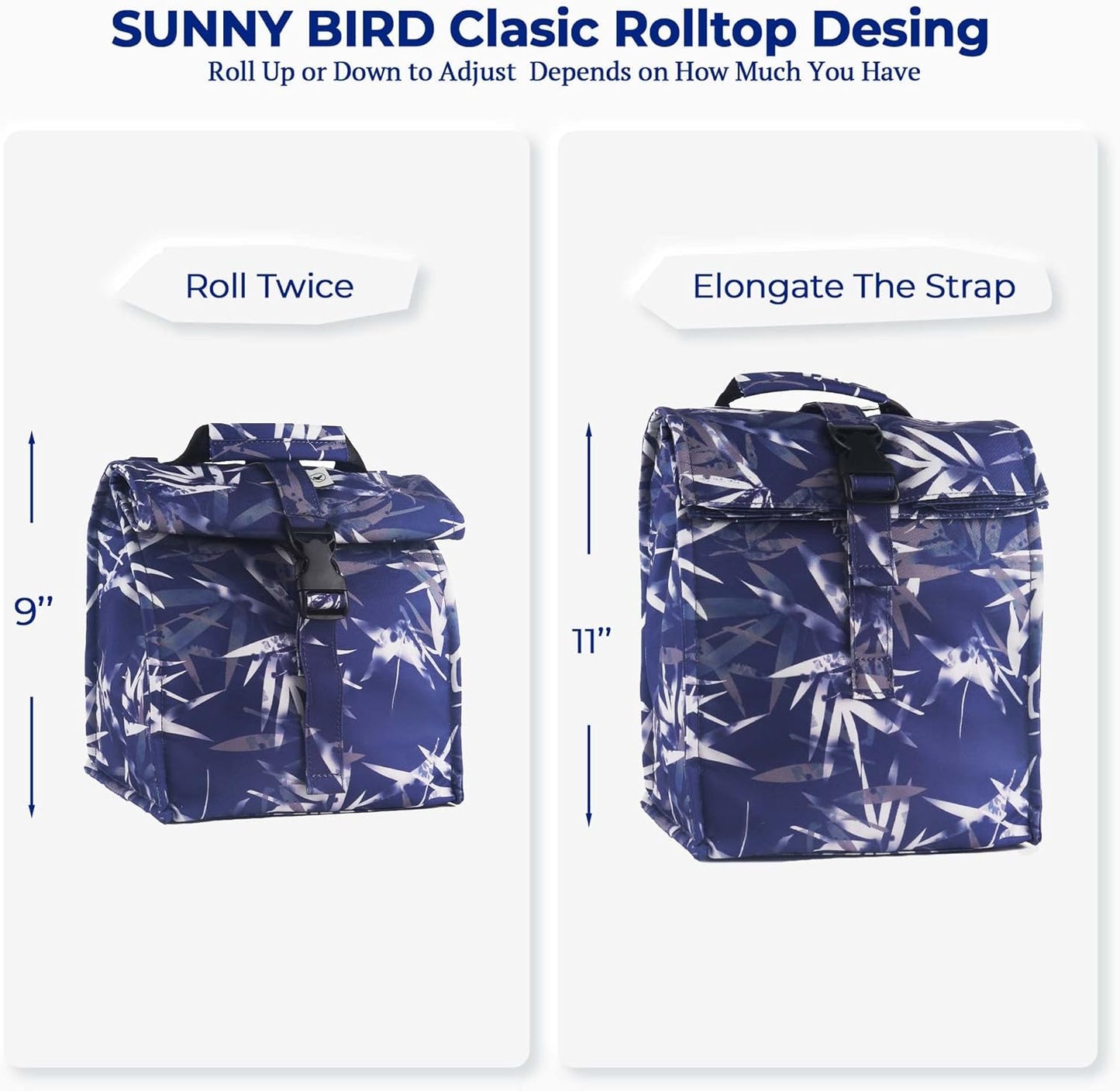 SUNNY BIRD Insulated Lunch Bag Pink Lunch Box Small Cooler Bag for Women, Girls, Adults and Teens (Pink)