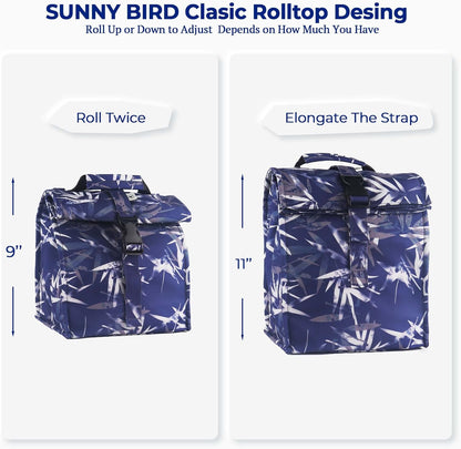 SUNNY BIRD Insulated Lunch Bag Pink Lunch Box Small Cooler Bag for Women, Girls, Adults and Teens (Pink)