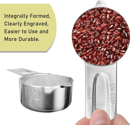 1PCS 3/4Cup (180ml, 6oz) Single Measuring Cup, Stainless Steel Measure Scoop, Metric and US Measurement, Dishwasher Safe