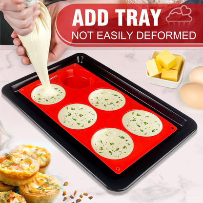 Walfos Silicone Cupcake Pan Set, 2-Piece Mini 24 Cups Muffin Baking Pan, BPA Free and Dishwasher Safe, Non-stick , Great for Making Muffin Cakes, Fat Bombs