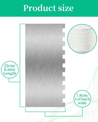 8.6 Inch Metal Cake Scraper Smoother, Edge Side Jagged Comb for Cream