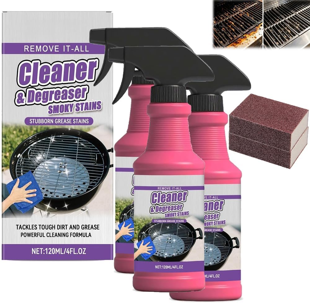 2/3/5PCS Fast-Acting Heavy-Duty Grill Degreaser Spray, BBQ Grill Cleaner Spray,grill Degreaser for Outdoor Grills,Grills Grate Cleaner and Degreaser for Burnt Food & Grease (1)