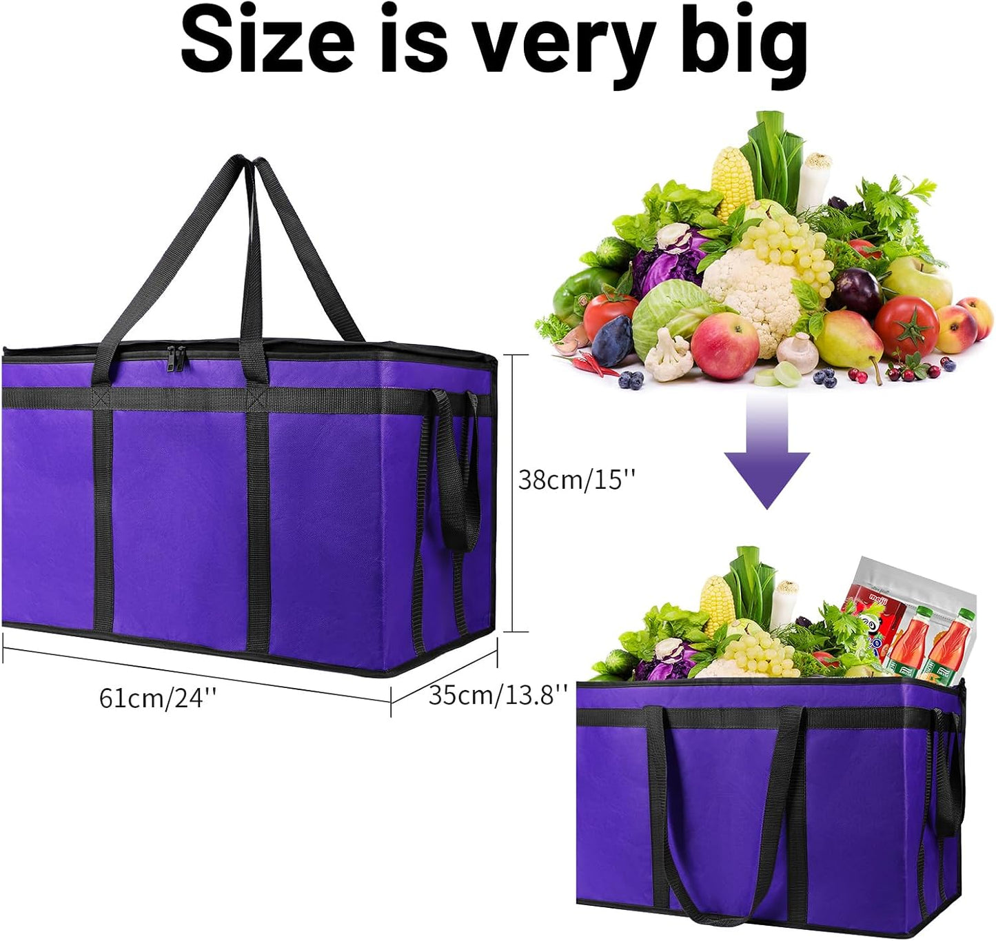 musbus Extra large XXXL Insulated Food Delivery Bag Cooler Bags Keep Food Warm Catering Therma Catering Bag for doordash 22x14x13 Cooler Bags Therma Shopper hot warming RED Pizza BLACK
