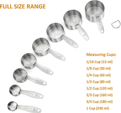 18/8 Stainless Steel Measuring Spoons Set of 16 Pieces, Includes 10 Narrow, 1 Leveler and 5 Mini Spoons