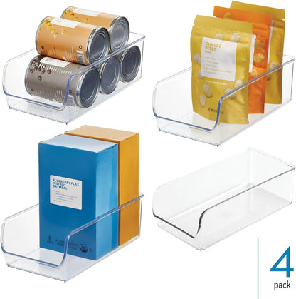 iDesign Recycled Plastic Freezer and Refrigerator Organizer Bin, Set of 2, The Linus Collection – 5.25" x 11" x 3.5", Clear