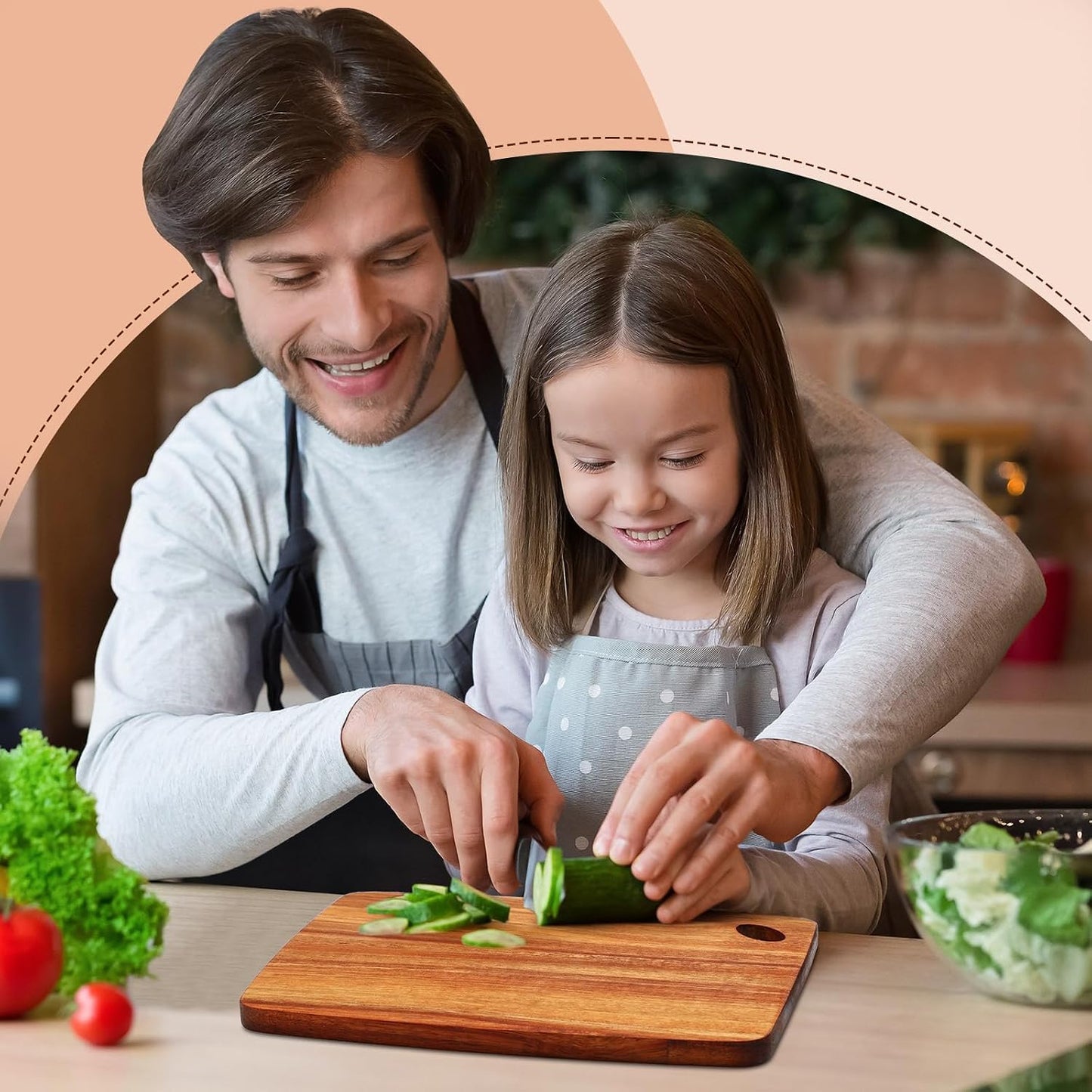 FoldTier 12 Pcs Wood Cutting Boards Bulk 8 x 6 Inch Small Kitchen Charcuterie with Oval Hole Kitchen Serving Chopping Boards for Pizza, Bread, Charcuterie, Fruit, Vegetables(Bamboo)