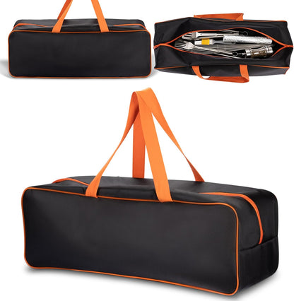 Grill Tool Storage Bag 24" x 8" x 8" Heavy-Duty Grill Utensil Storage, Large Capacity Grill Accessory Storage, Accessories Storage Compatible with Blackstone